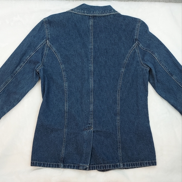 Vintage St. John's Bay Blue Jean Denim Long Sleeve Button Up Jacket Size M - Picture 9 of 9